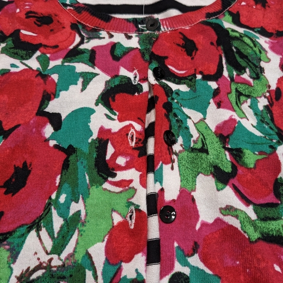 August Silk Red Roses Lightweight Cardigan Sweater - Picture 10 of 10